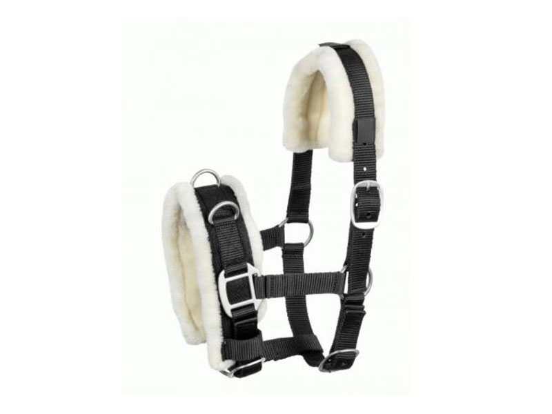 Shetty-Kappzaum, Nylon, mit Kunstfell unterlegt Shetty-Kappzaum, Nylon, mit Kunstfell unterlegt